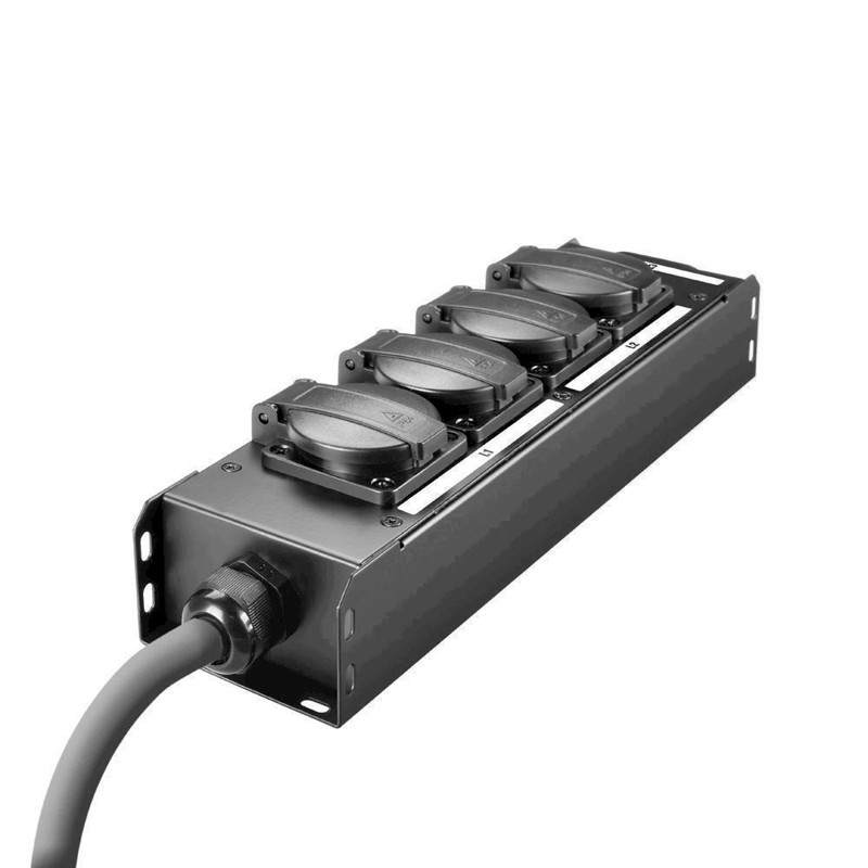 Adam Hall Power Distribution Board     Ip54 Cee 16   Power Input Black   Yellow Power Output Proport   Cee