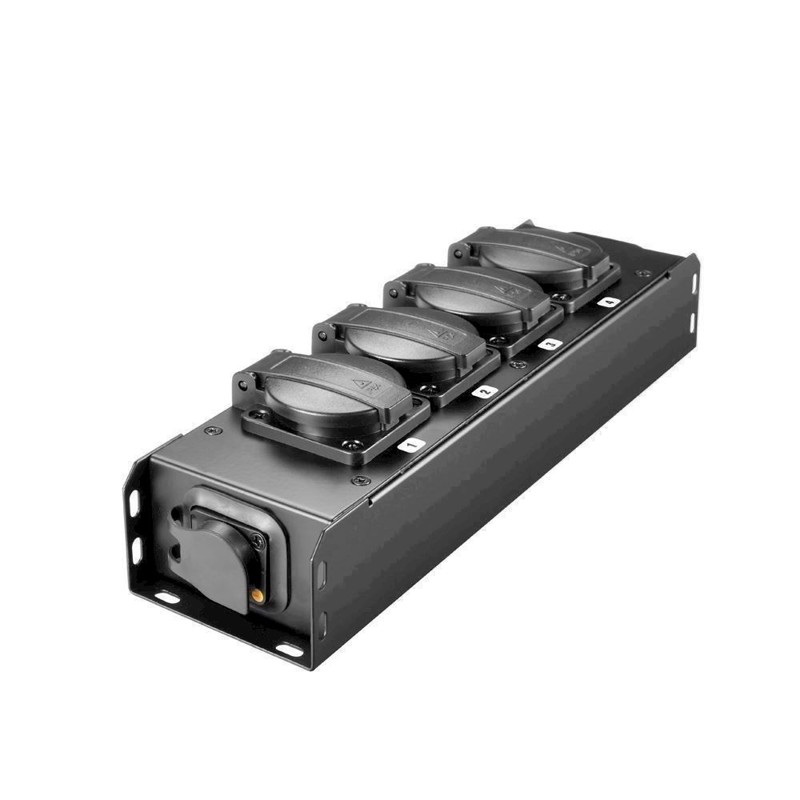 Adam Hall Power Strip     Ip54   Black And Yellow Power     Proport