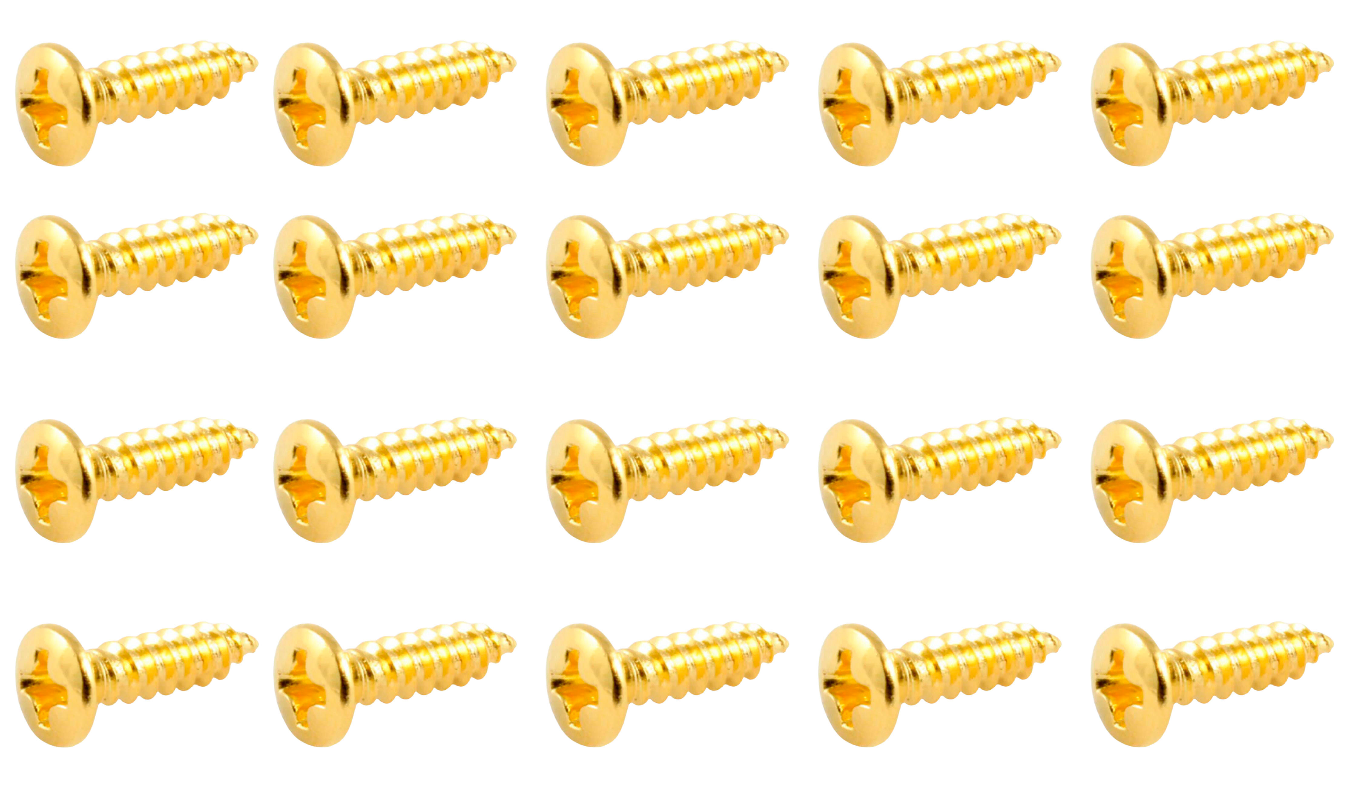 Allparts Pickguard Skruer 20 Pack Guld