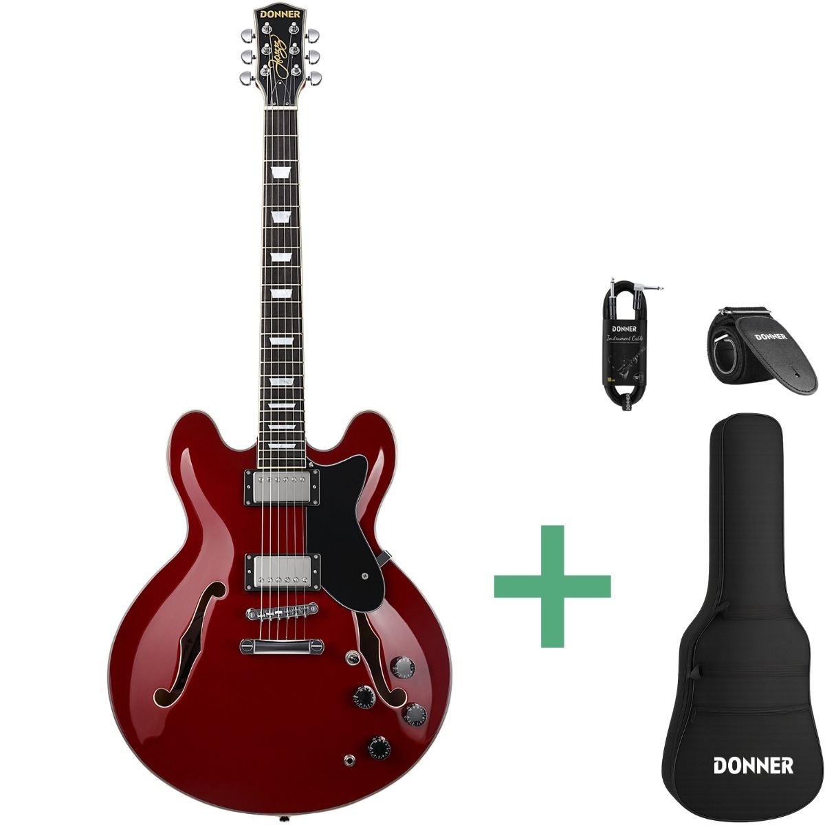 Donner Djp-1000r El-guitar Rød