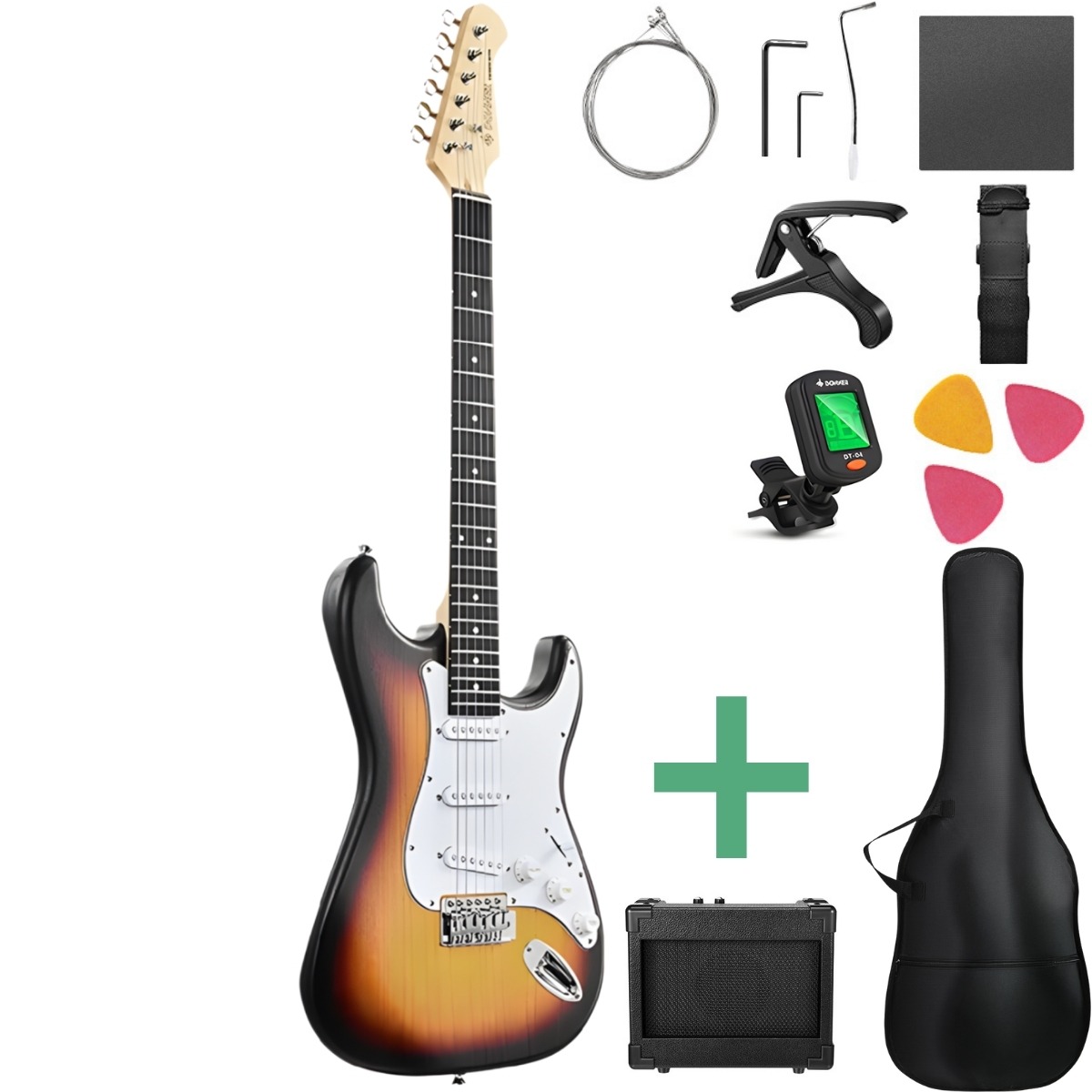 Donner Dst-80 El-guitar Pakke Sunburst