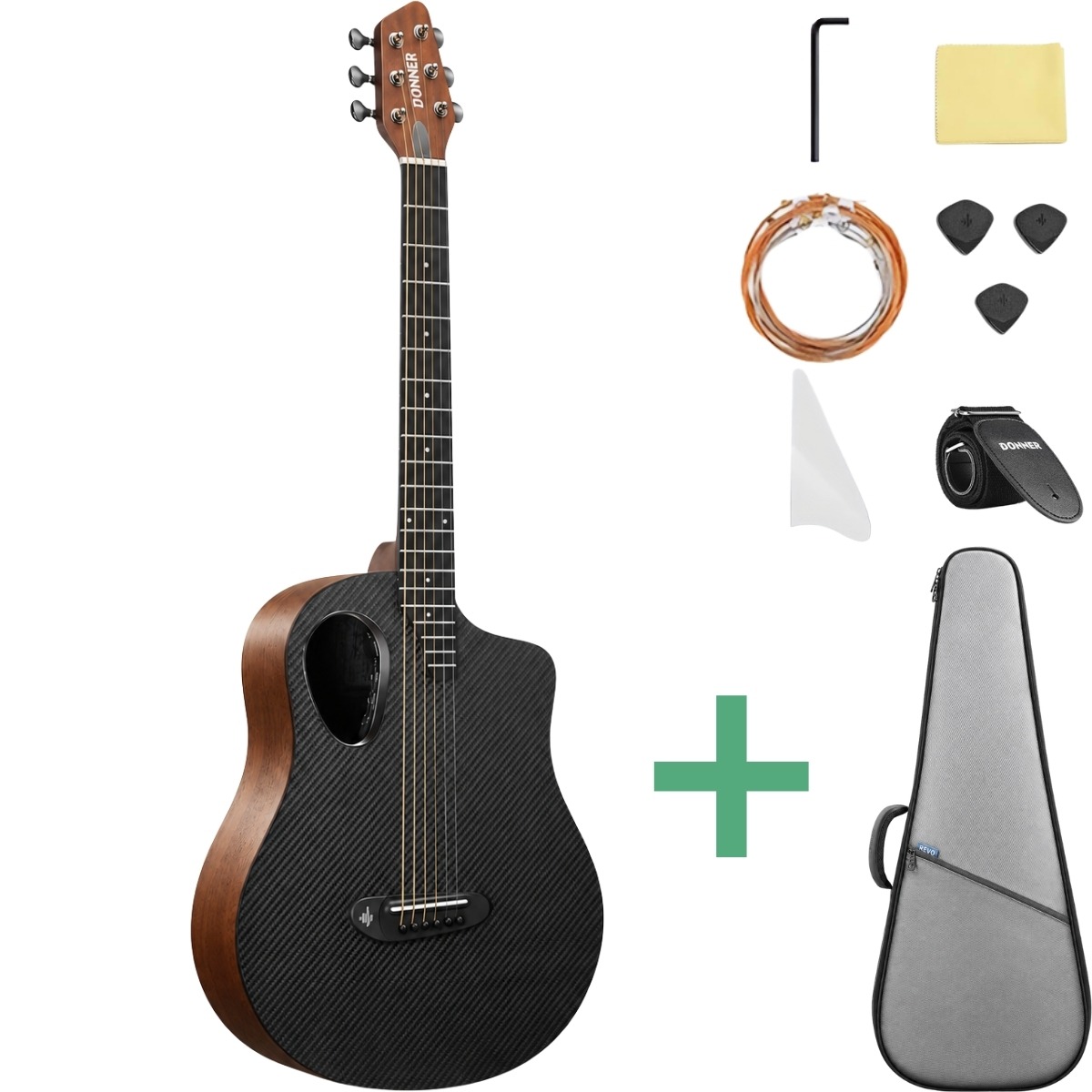 Donner Rising-g2 Western-guitar Natur