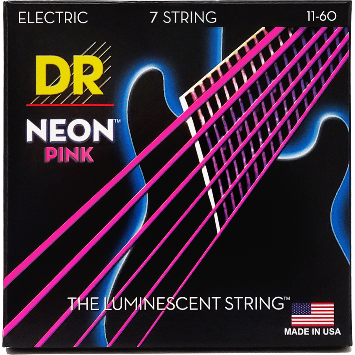 Dr Strings Npe7-11  Hi-def Neon Pink El-guitar-strenge  011-060