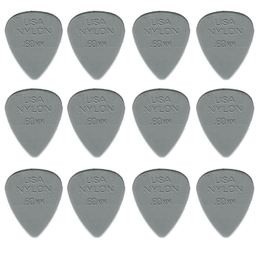 Dunlop Nylon Standard   60 Mm Plektre  12 Stk