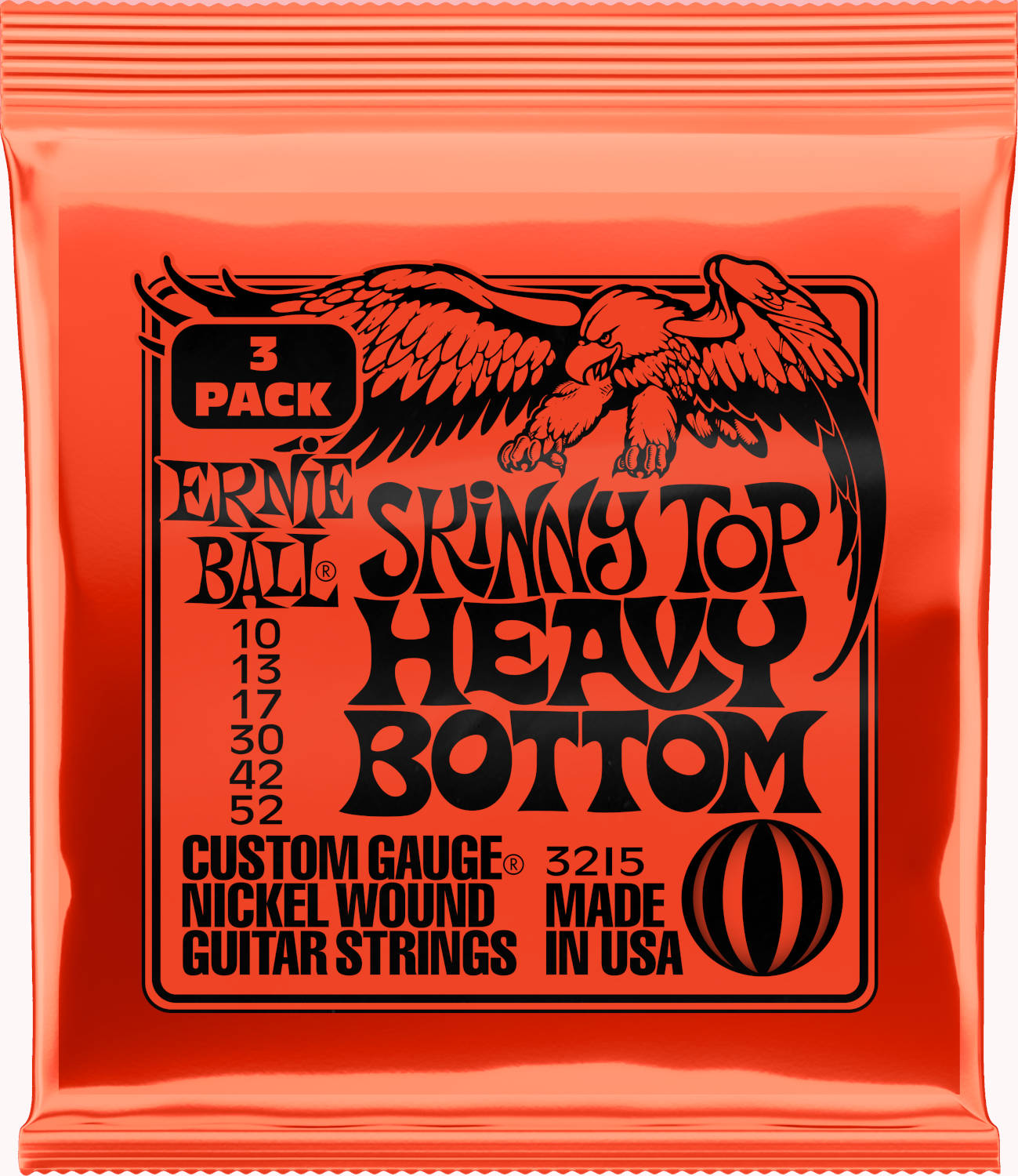 Ernie Ball 3215 Skinny Top Heavy Bottom El-guitar Strenge 010-052  -pack