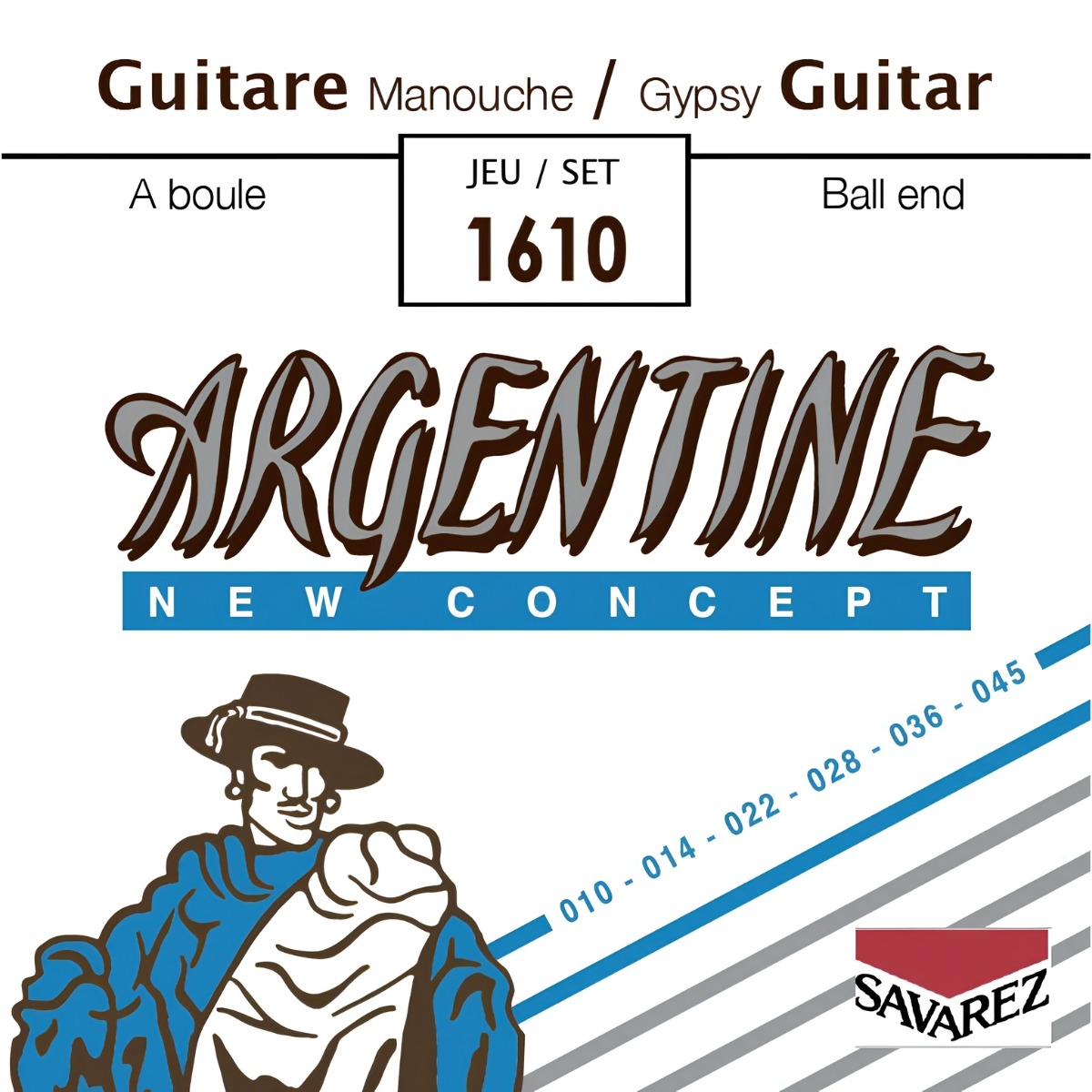 Savarez 1610 Argentine Nt Ball End Gypsy Guitar-strenge