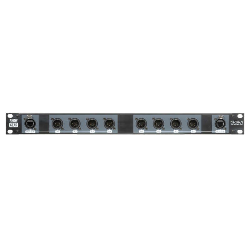 Showgear Ds-24m   Dmx Rack Split 8x  -pin Han    Til 2x Rj45