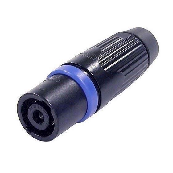 Speakon Metal Kabel Stik  Sort