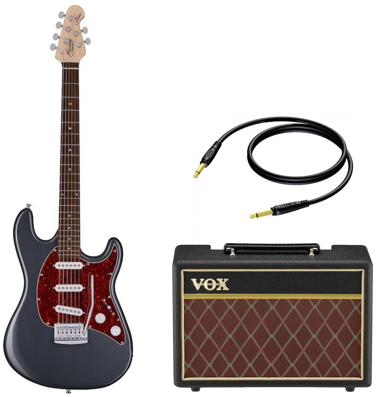 Sterling By Music Man Cutlass Ct30sss El Guitar Pakke Charcoal Frost