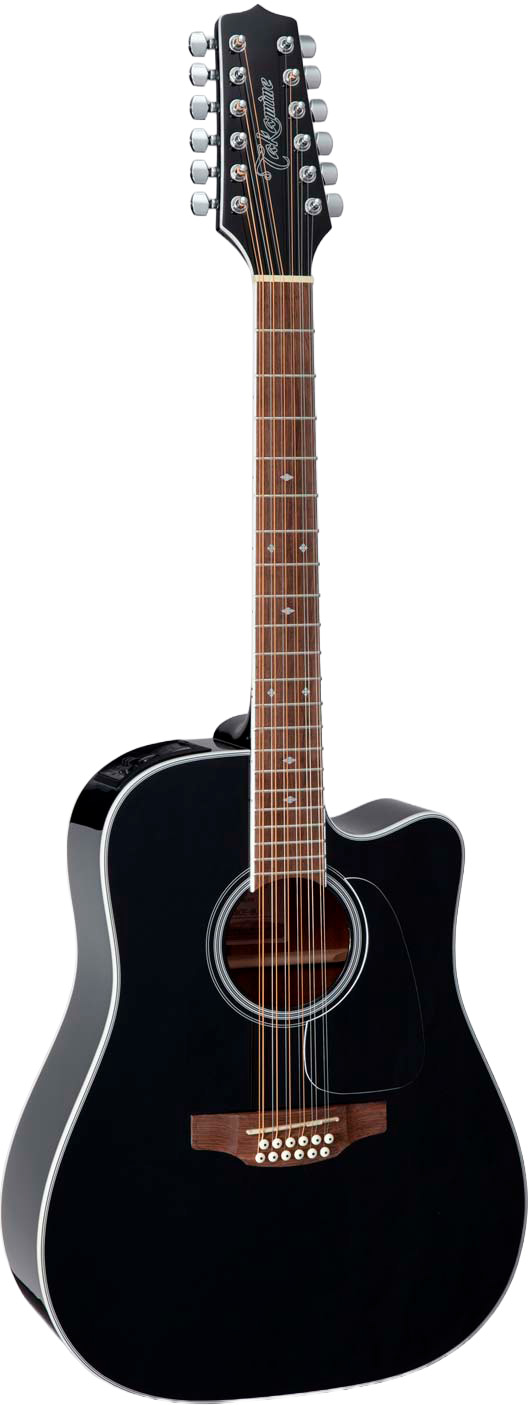 Takamine Gd38ce-blk 12-strenget Western Guitar Med Pickup Og Cutaway Sort