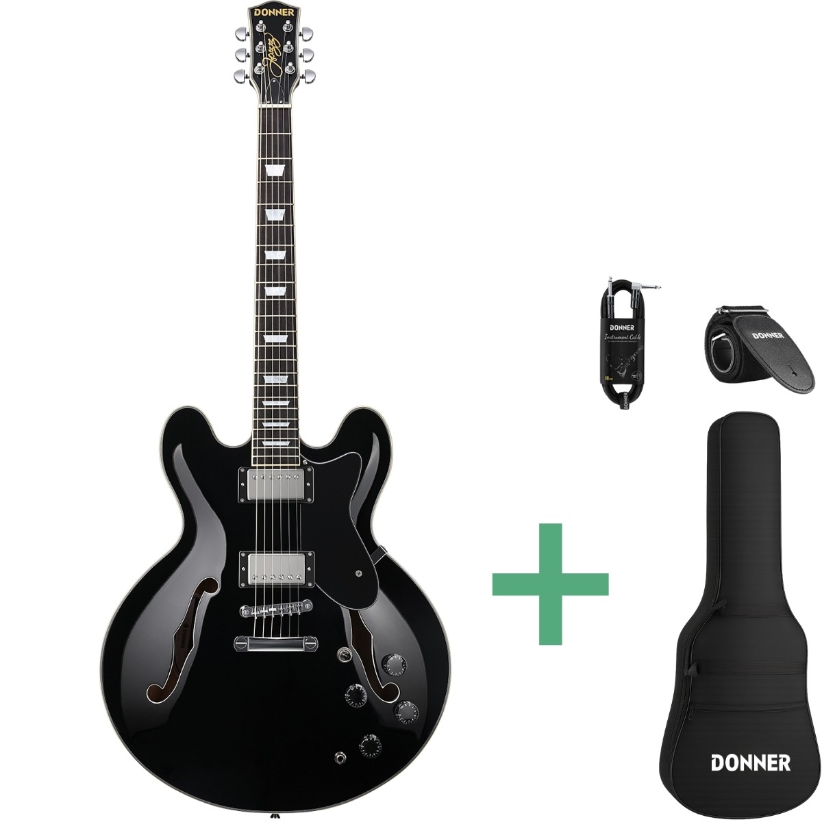 Donner Djp-1000d El-guitar Sort