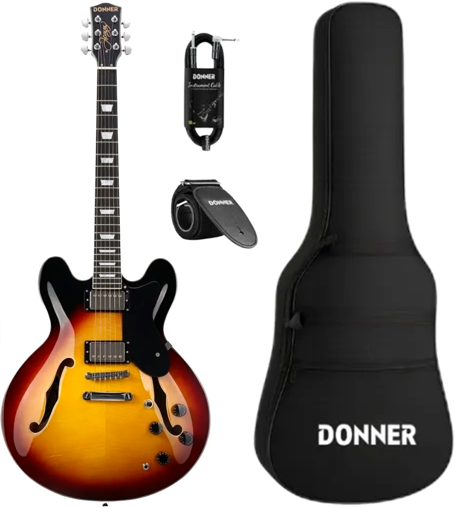 Donner Djp-1000s Elguitar Med Gigbag Sunburst