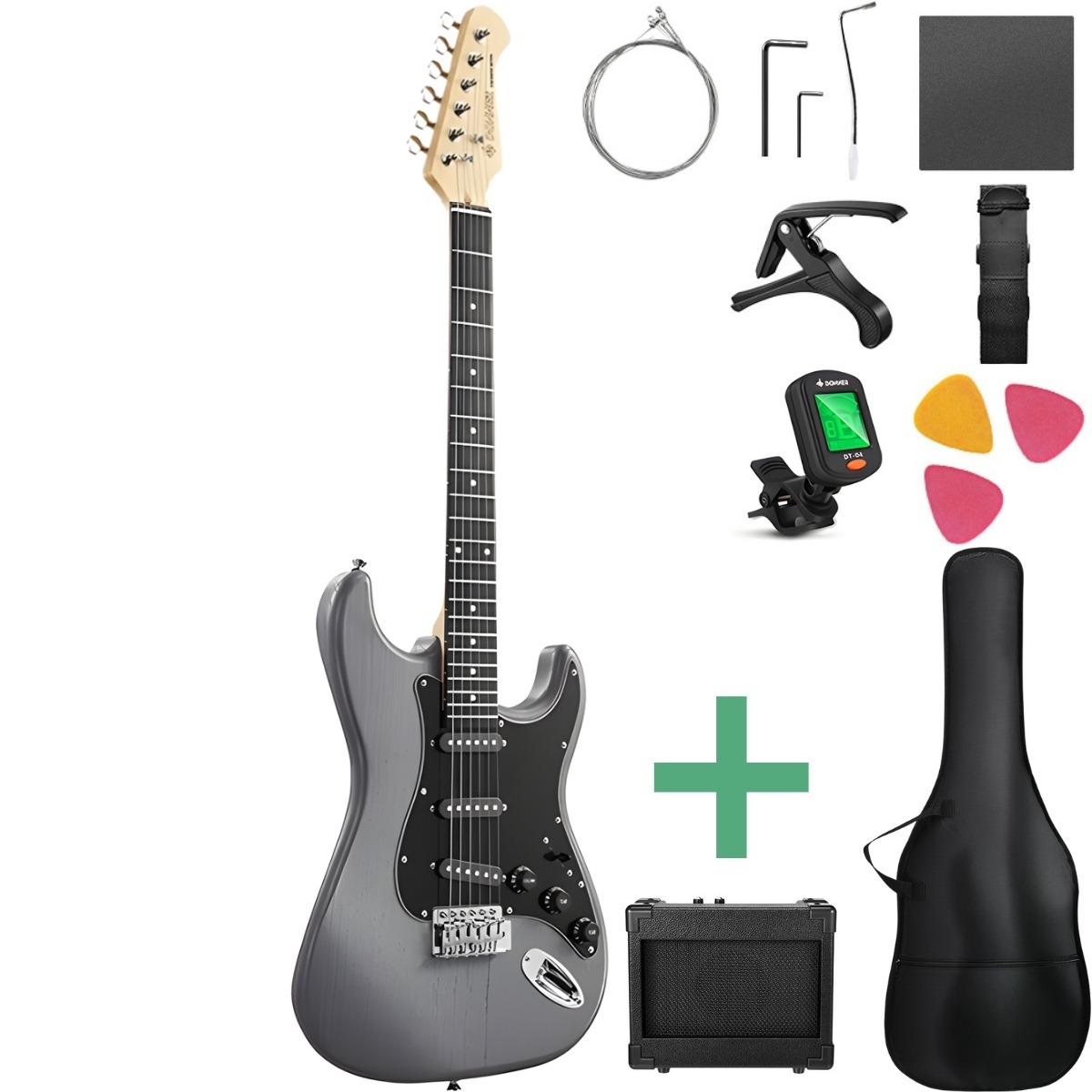 Donner Dst-80 El-guitar Pakke Matton Black