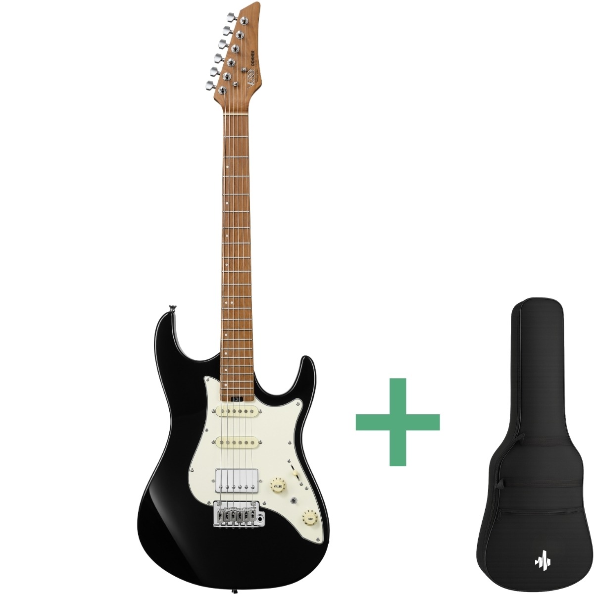Donner Dst-550 El-guitar Sort  -stock