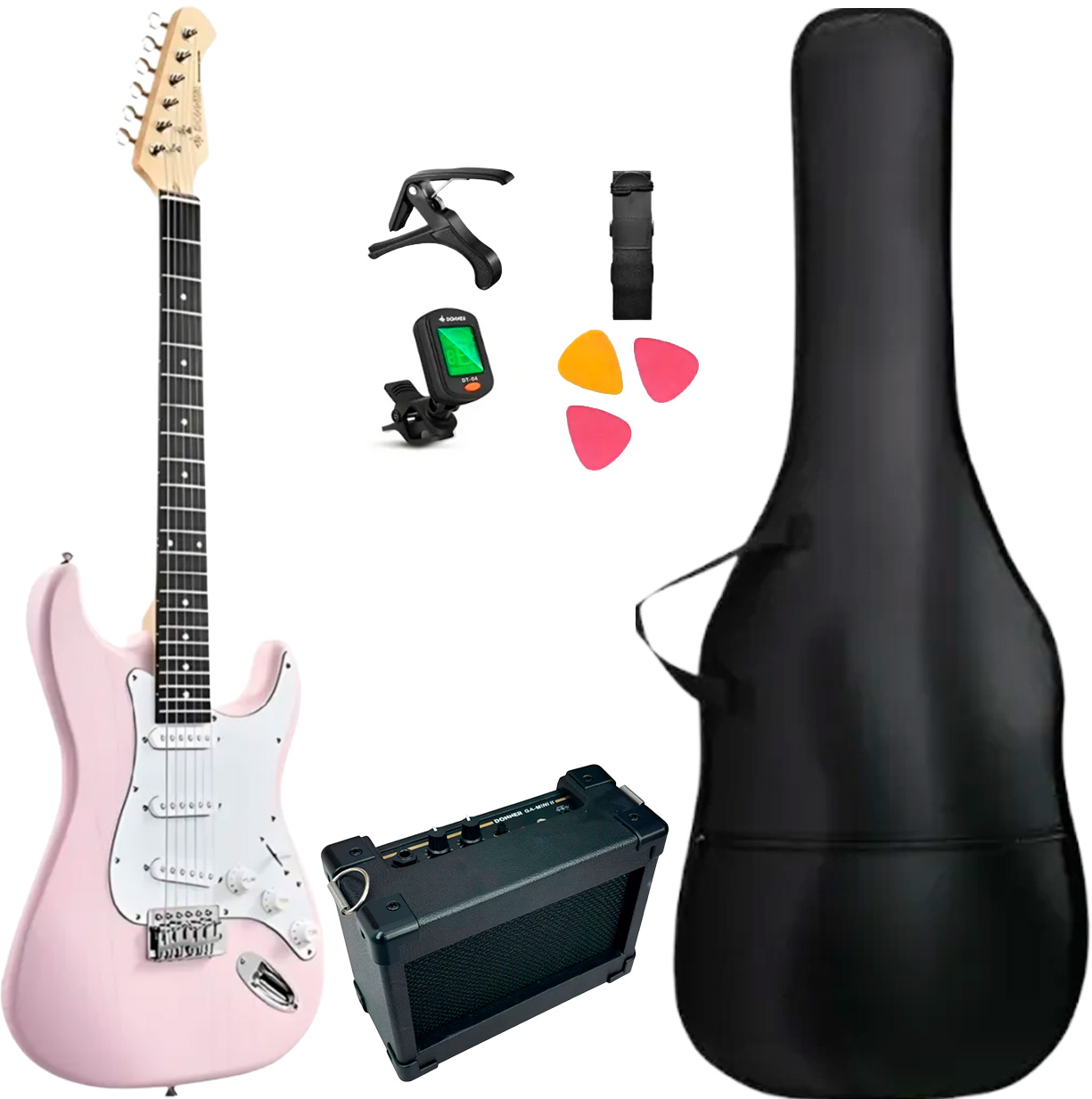 Donner Dst-80 Elguitar Bundle Shell Pink