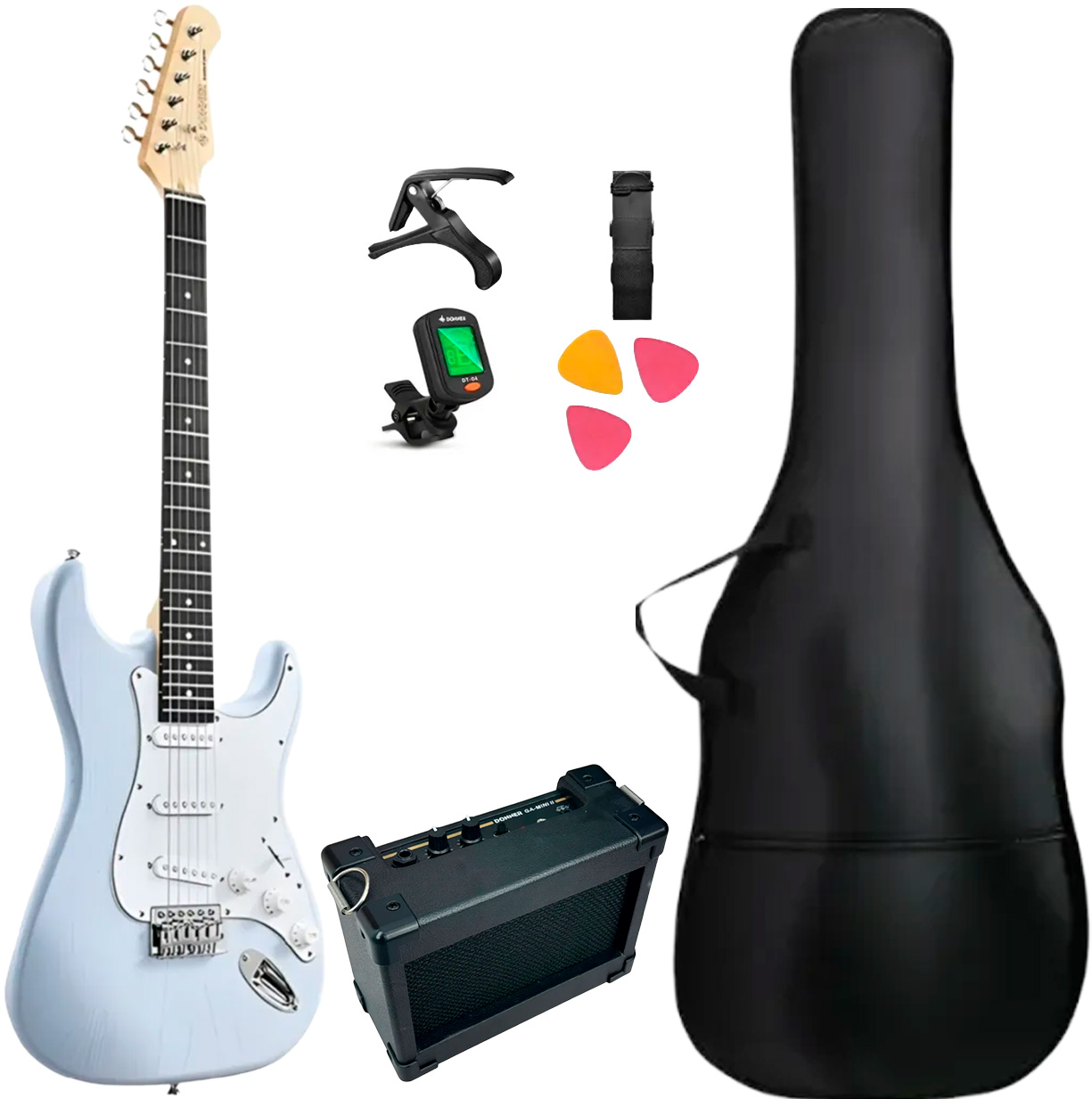 Donner Dst-80 Elguitar Bundle  Sonic Blue