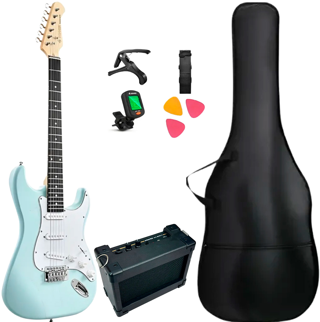 Donner Dst-80 Elguitar Bundle Surf Green