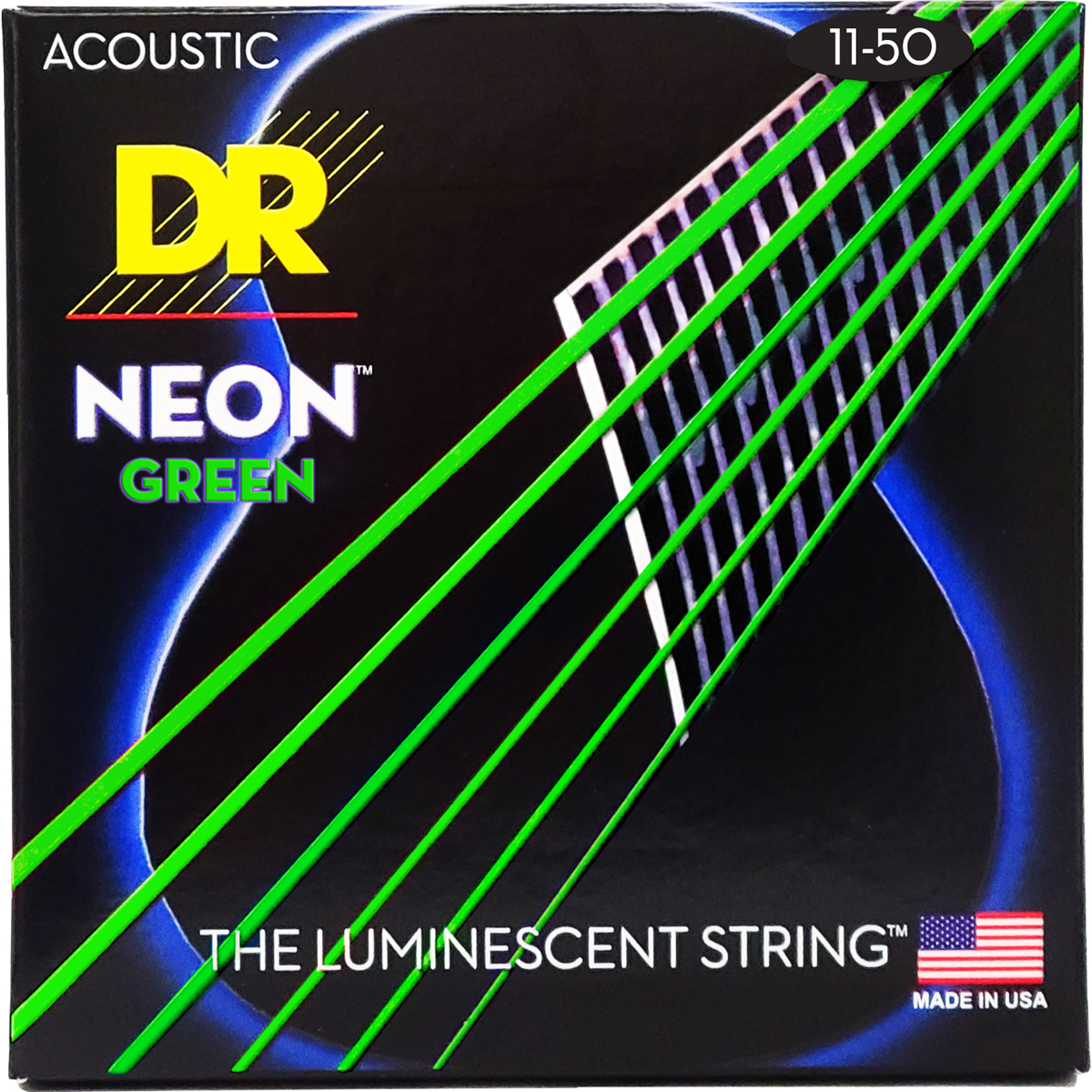 Dr Strings Nga11 Neon Green Western-guitar-strenge  011-050