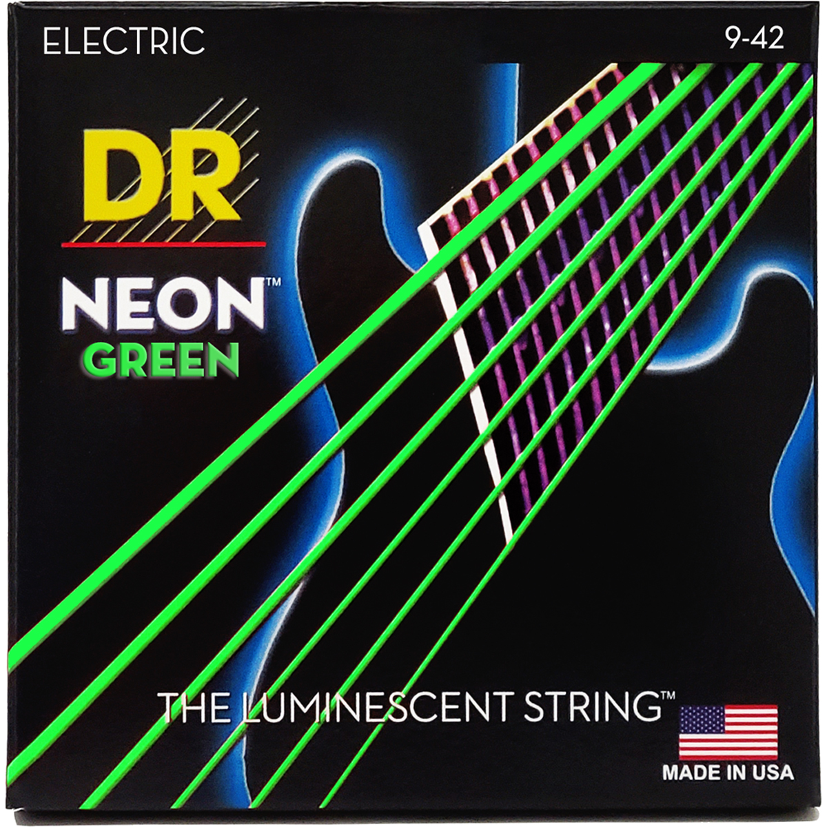 Dr Strings Nge-  Hi-def Neon Green El-guitar-strenge  009-042