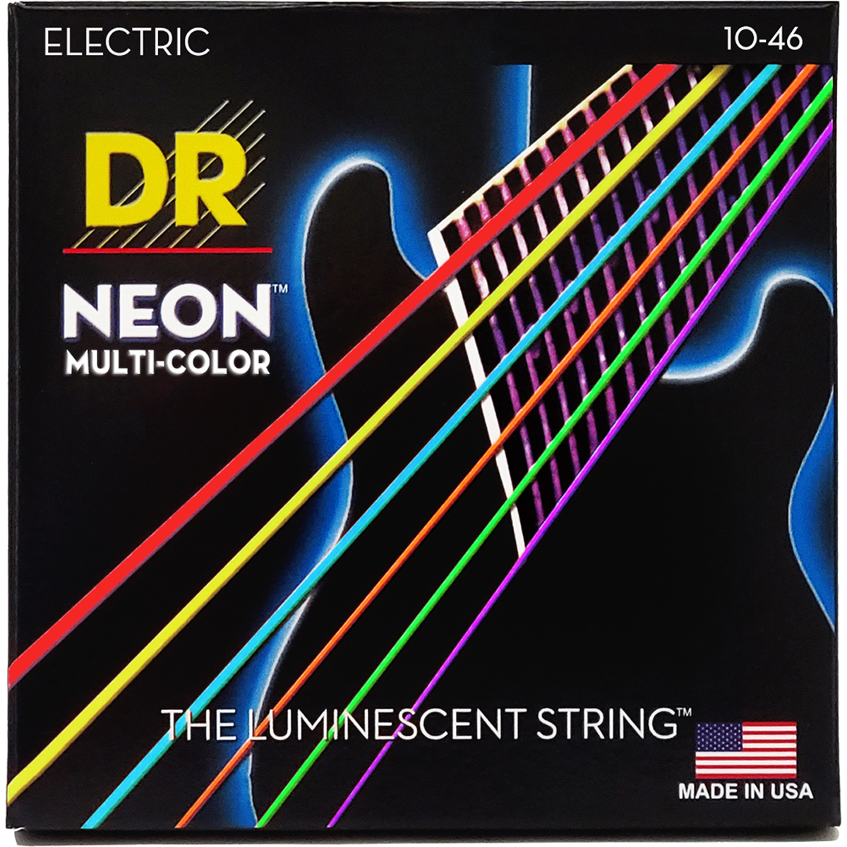 Dr Strings Nmce-10 Hi-def Neon Multi-color El-guitar-strenge  010-046