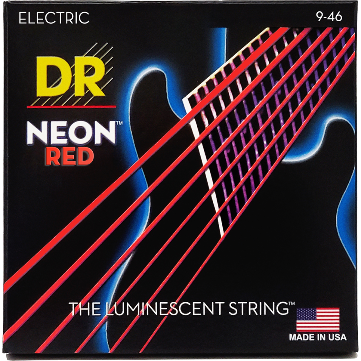Dr Strings Nre-  46 Hi-def Neon Red El-guitar-strenge  009-046