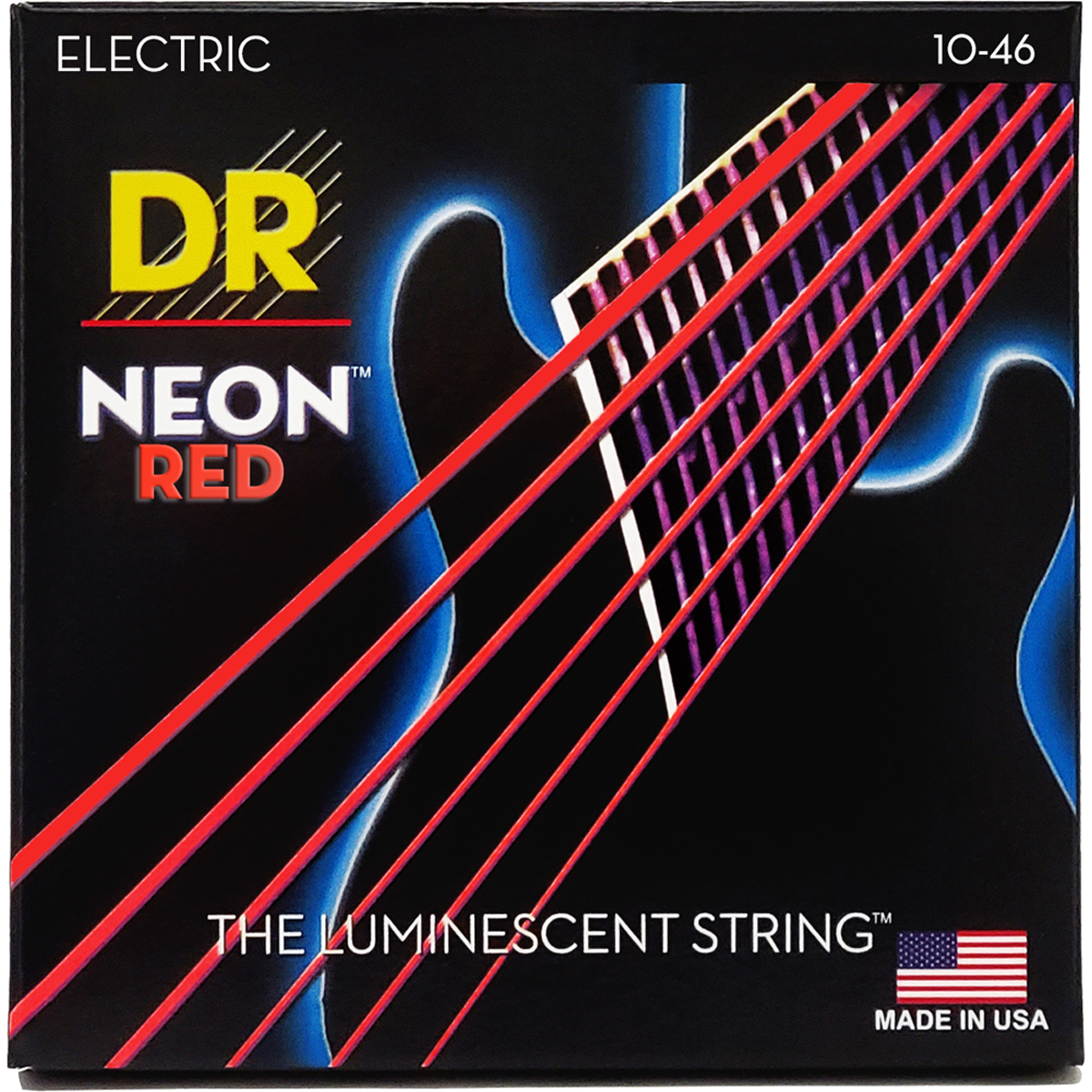 Dr Strings Nre-10 Hi-def Neon Red El-guitar-strenge  010-046