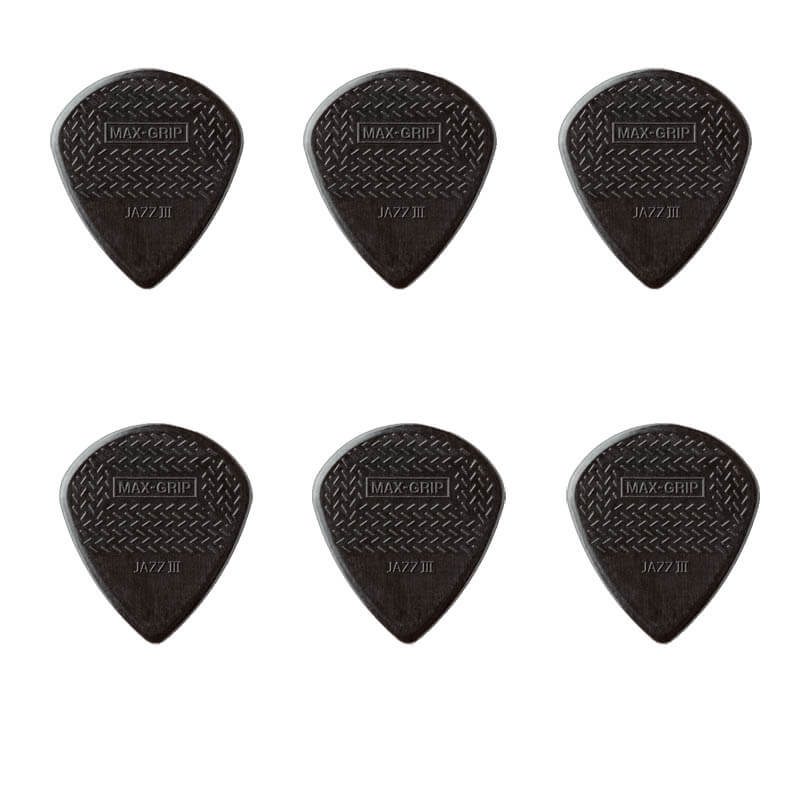 Dunlop Nylon Max Grip Jazz Iii Stiffo Plektre    Stk