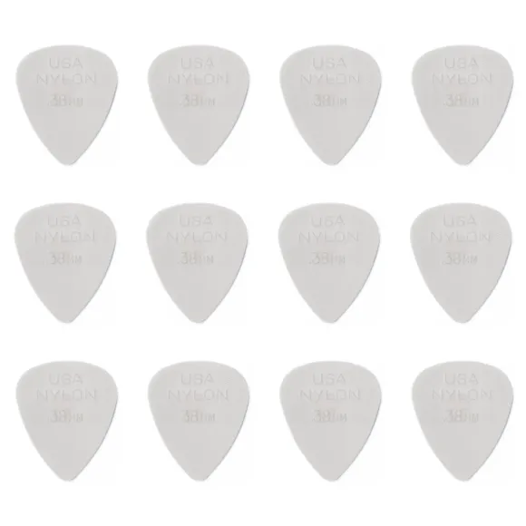 Dunlop 44p 38 Nylon Plektre 12 Stk  Pakke