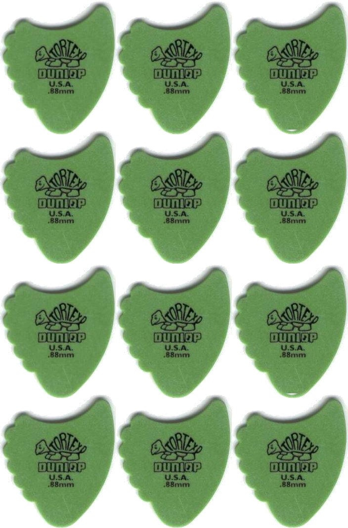 Dunlop Tortex Fin Plektre   88 Mm 12 Stk  Pakke