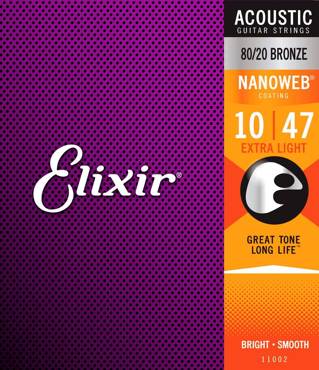 Elixir Nanoweb Bronze 80 20 Western-strenge 010-047 Extra Light