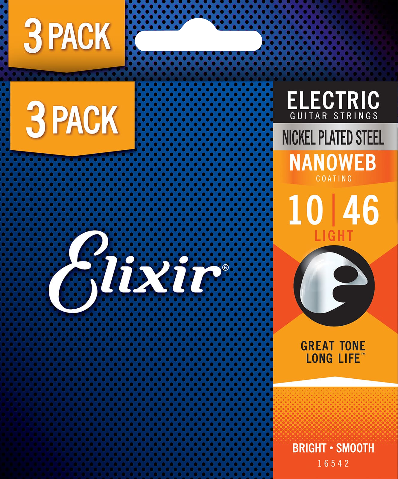 Elixir Nanoweb El-guitar Strenge 010-046 Light   Pack