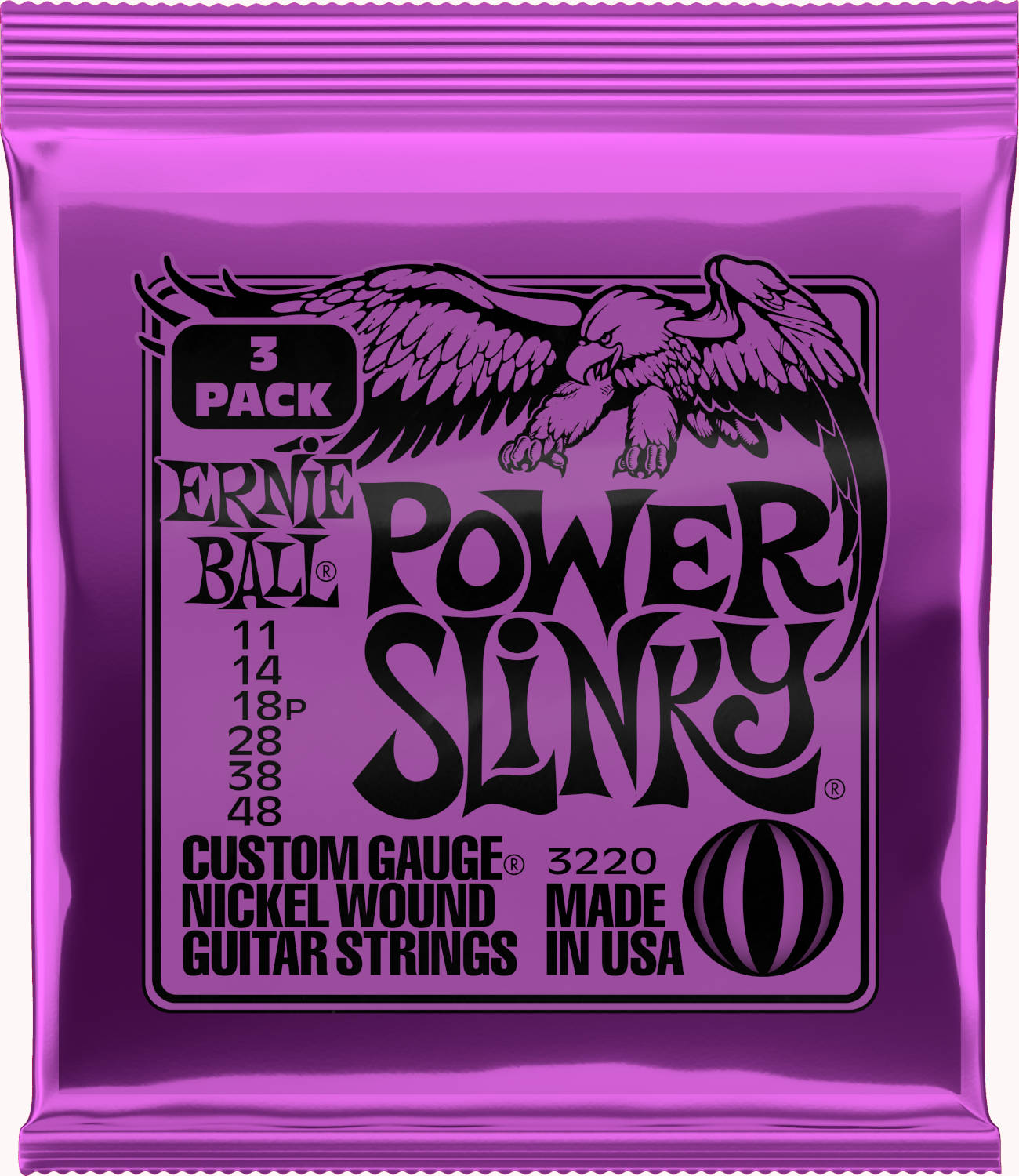 Ernie Ball 3220 Power Slinky El-guitar Strenge 011-048  -pack
