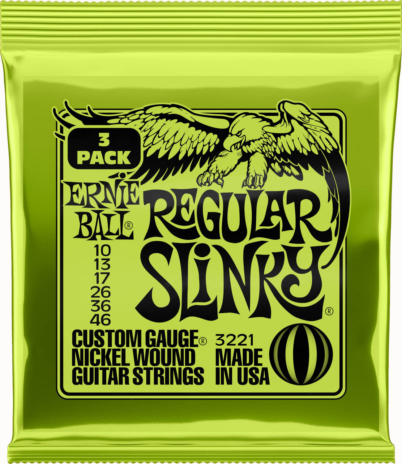 Ernie Ball 3221 Regular Slinky El-guitar Strenge 010-046  -pack
