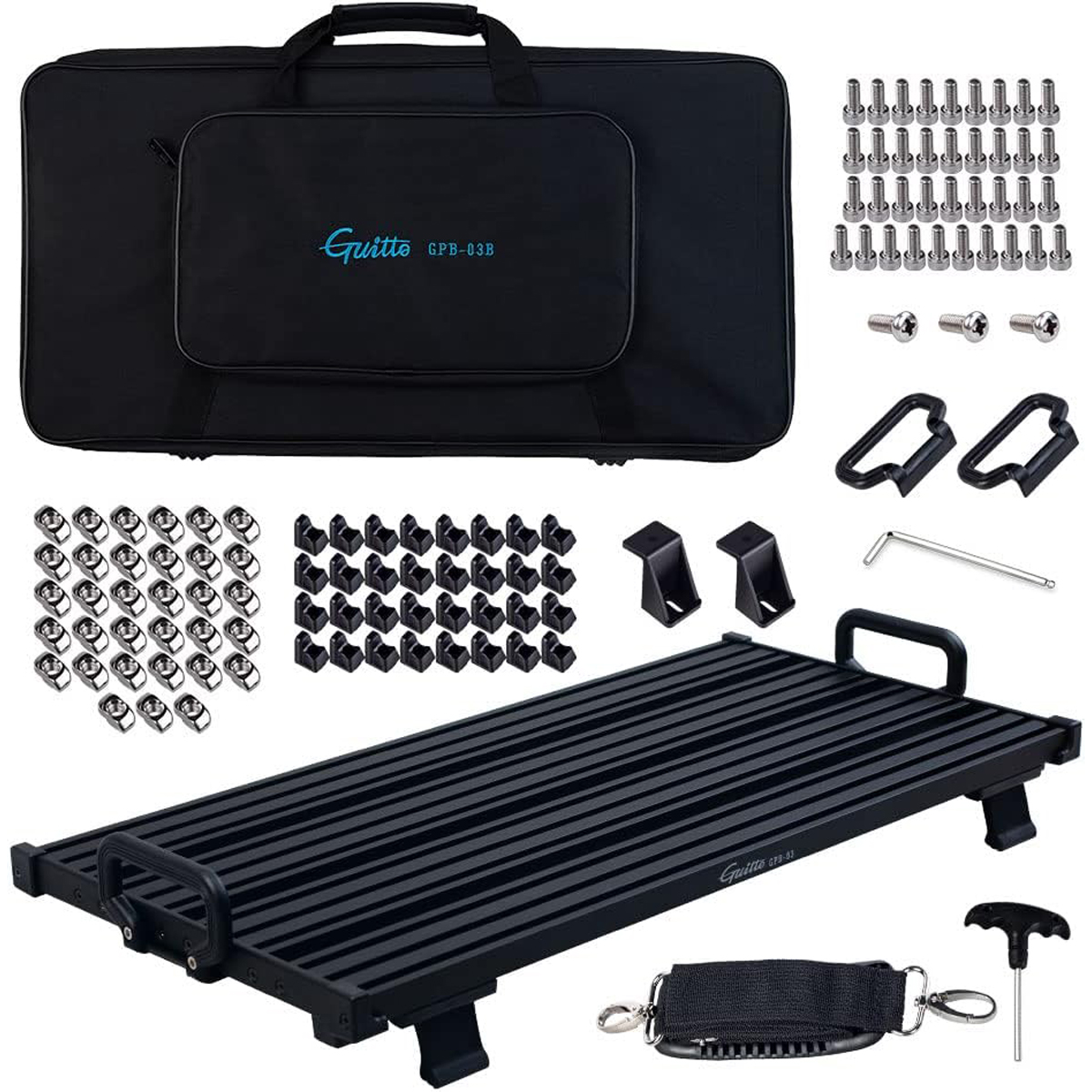 Guitto Gpb-03   Pedalboard Med Taske  Stor
