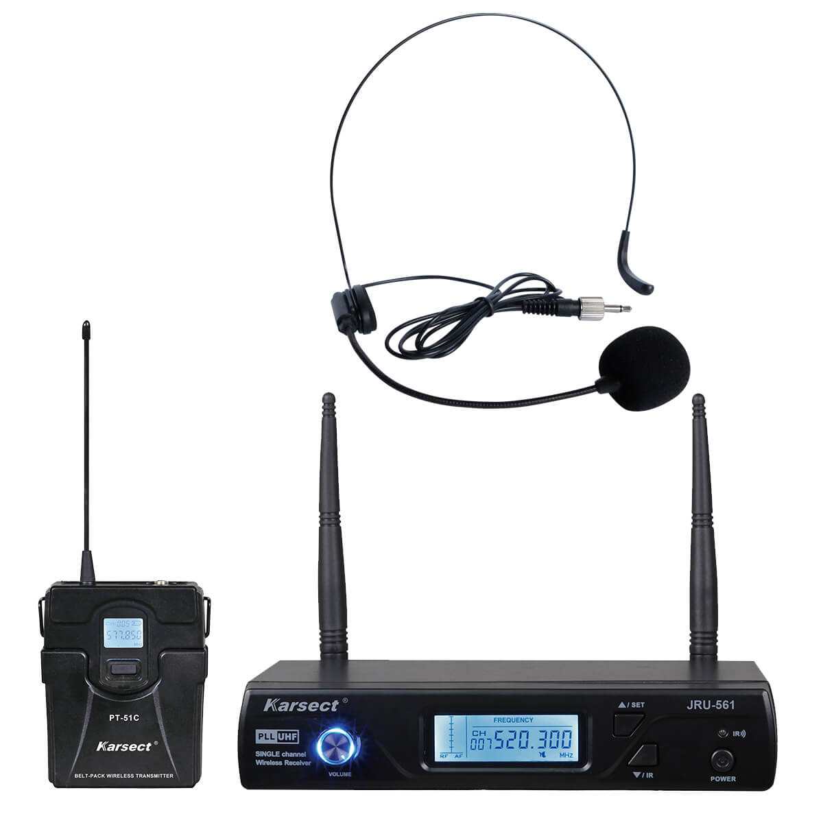 Karsect Jru-561 Pt-51c Ht-11a Trådløst Headset-mikrofon-sæt