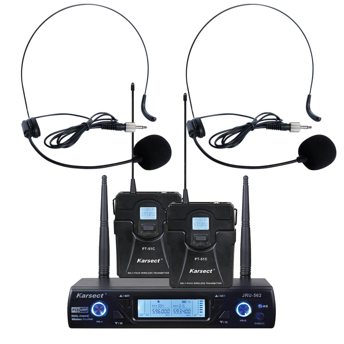 Karsect Jru-562 Pt-51c Ht-11a Trådløst     Headset-mikrofon-sæt
