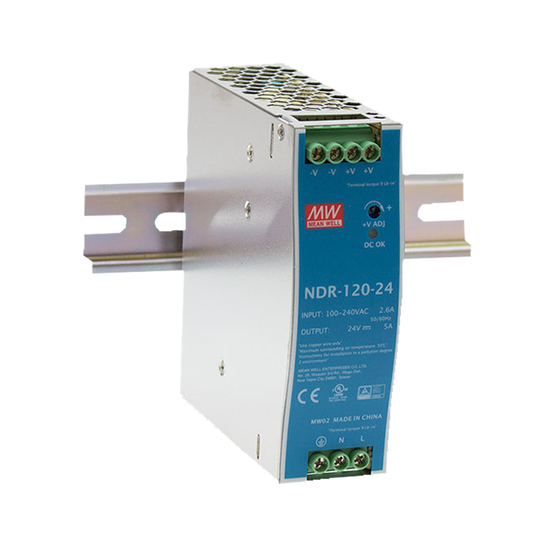 Led Din Skine Strømforsyning 120   24   Dc Meanwell Ndr-120-24