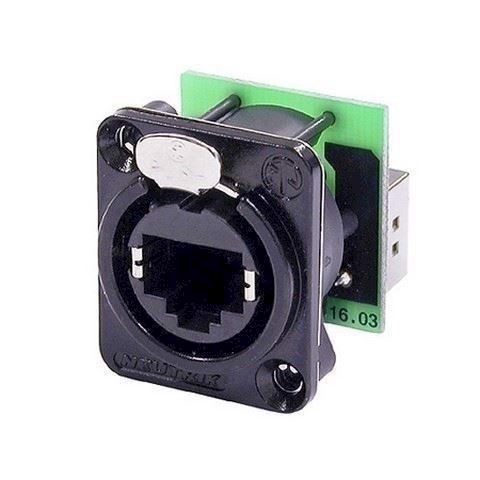 Rj45 Ethercon Chassis  Gennemføring  Sort Hus
