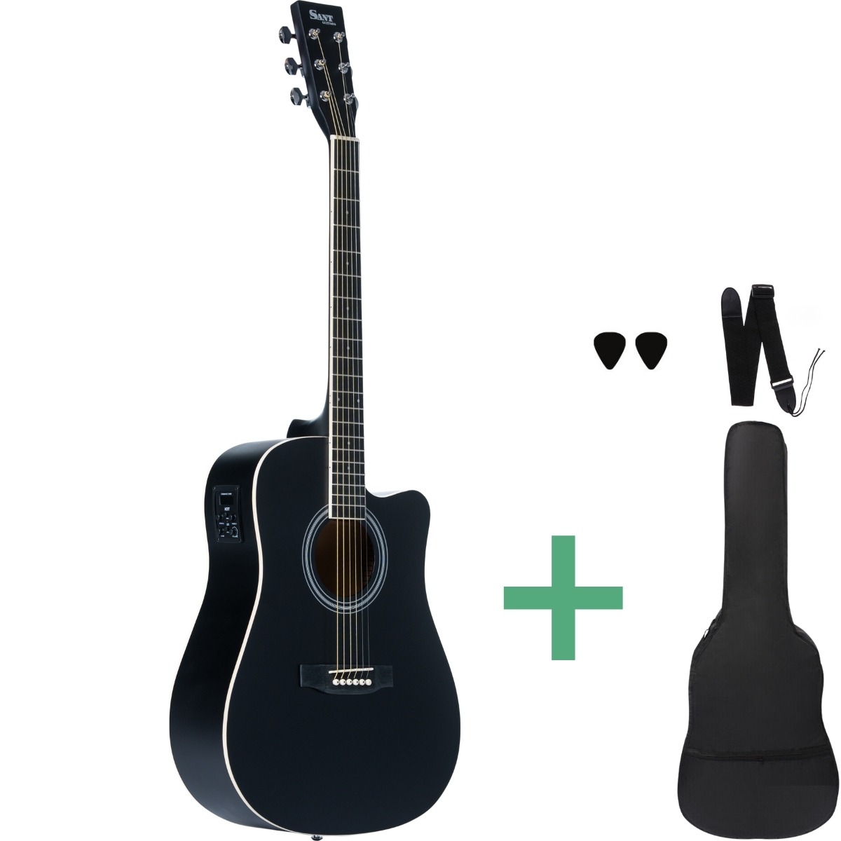 Sant Guitars Ac-86eq Sbk Westerngitarren Satin Black