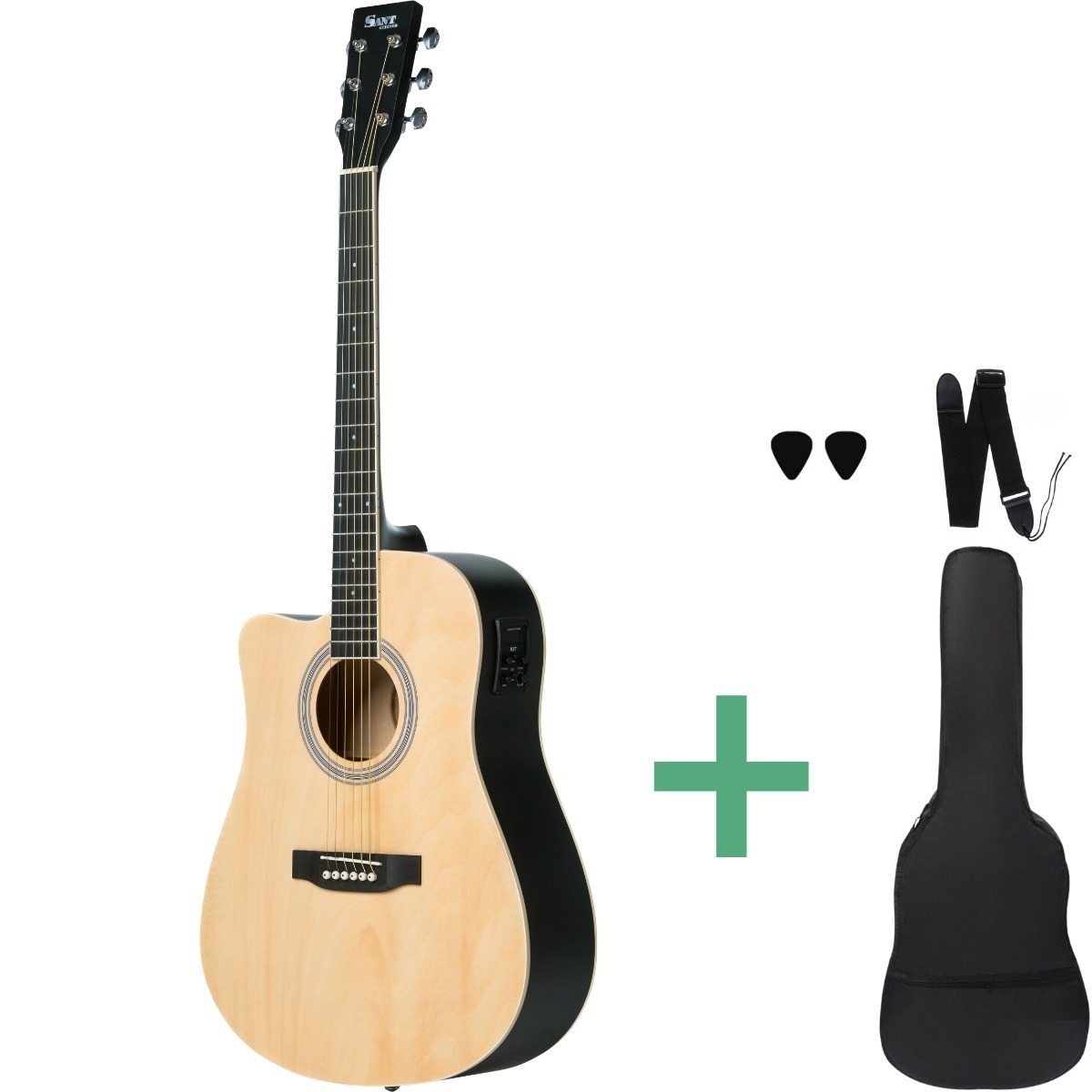 Sant Guitars Ac-86eql Sna Westerngitarren Für Linkshänder Satin Nature