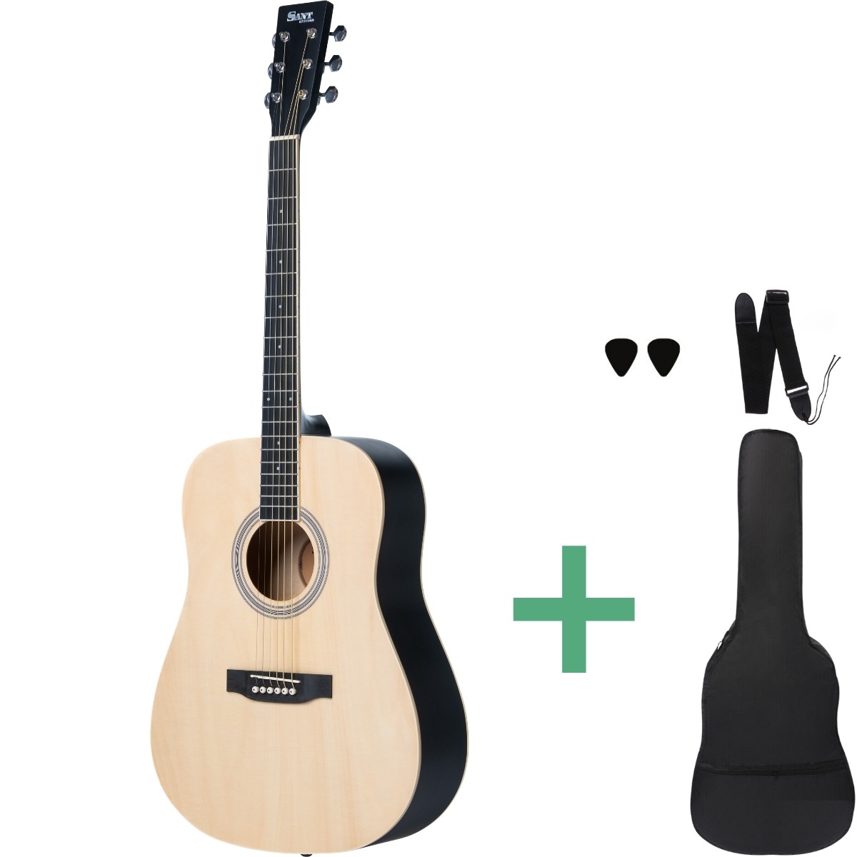 Sant Guitars Ac-84l Sna Westerngitarren Für Linkshänder Satin Nature