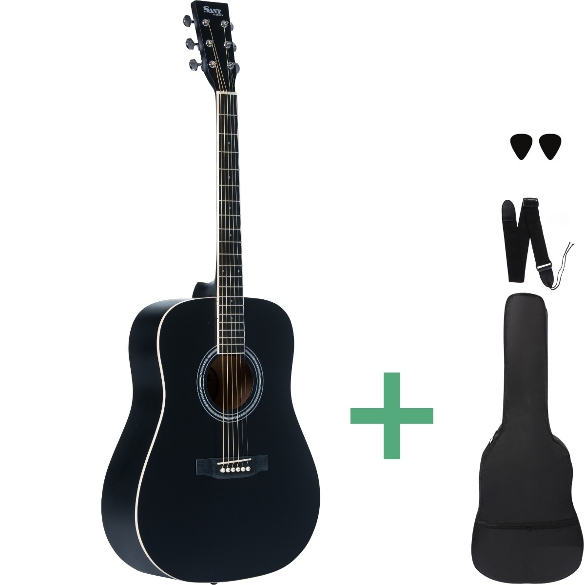 Sant Guitars Ac-84 Sbk Westerngitarren Satin Black