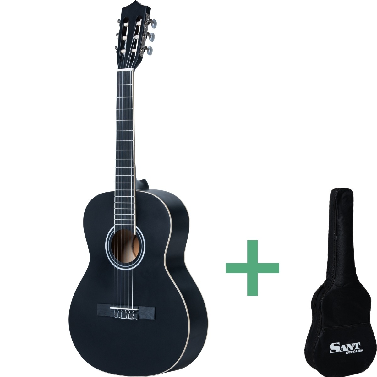 Sant Guitars Cj-36l Sbk Kinder Konzertgitarren Für Linkshänder Black