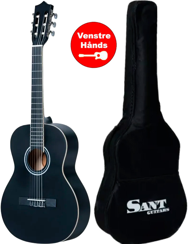 Sant Guitars Cj-36l Sbk V2     Spansk Børne Guitar Sort  Venstrehånds