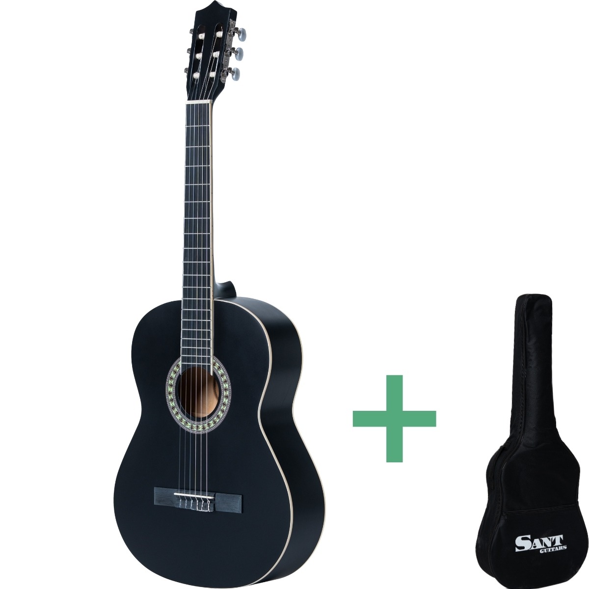 Sant Guitars Cl-50l Sbk Konzertgitarren Für Linkshänder Black