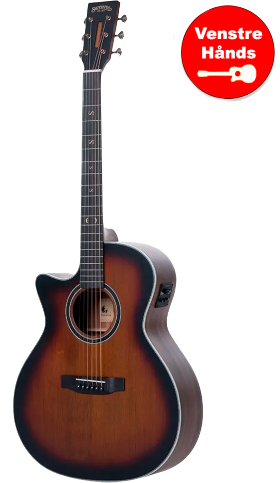 Santana Superb G94 Left Brs Venstrehånds Western Guitar Med Pickup Brown Burst