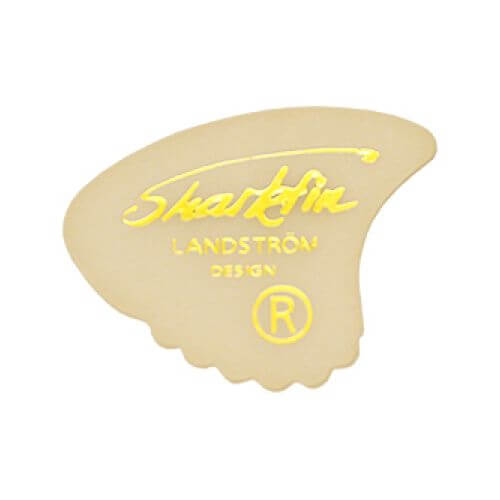 Sharkfin Gp 102 Goldprint  Medium  White Plektre  12 Stk