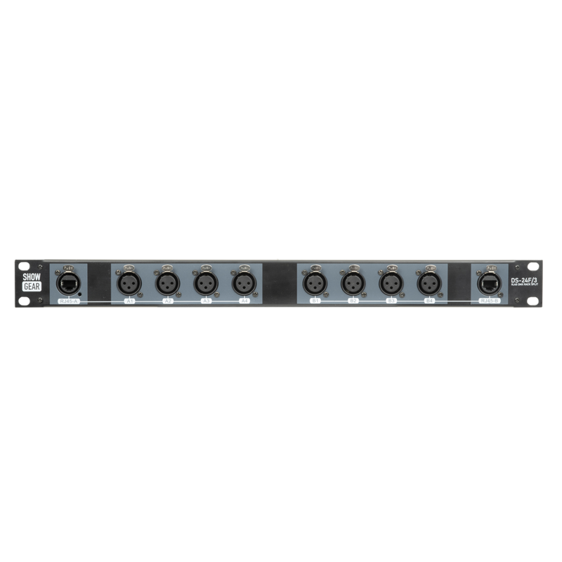 Showgear Ds-24f   Dmx Rack Split 8x  -pin Hun    Til 2x Rj45