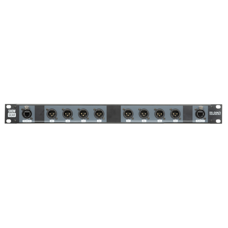 Showgear Ds-24m   Dmx Rack Split 8x  -pin Han    Til 2x Rj45