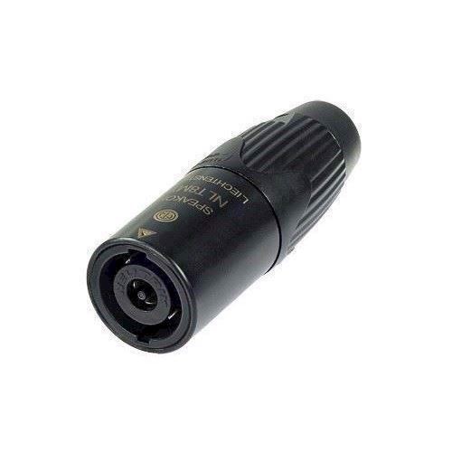 Speakon Metal Kabel Stik  Sort